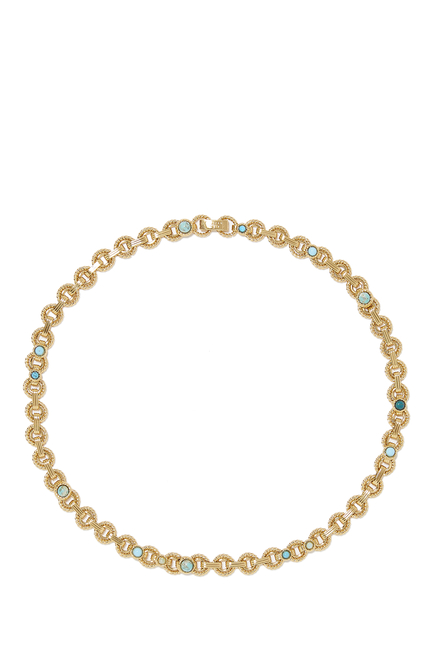 Mistral Necklace, 24k Gold-Plated Brass & Gemstones